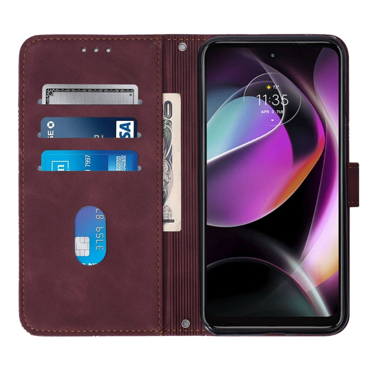 For Motorola Moto G 5G 2023 Crossbody 3D Embossed Flip Leather Phone Case