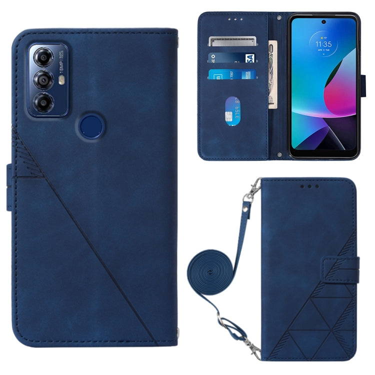 For Motorola Moto G Play 2023 / G Power 2022 / G Pure 2021 Crossbody 3D Embossed Flip Leather Phone Case