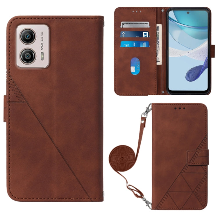 For Motorola Moto G53 / G23 / G13 Crossbody 3D Embossed Flip Leather Phone Case