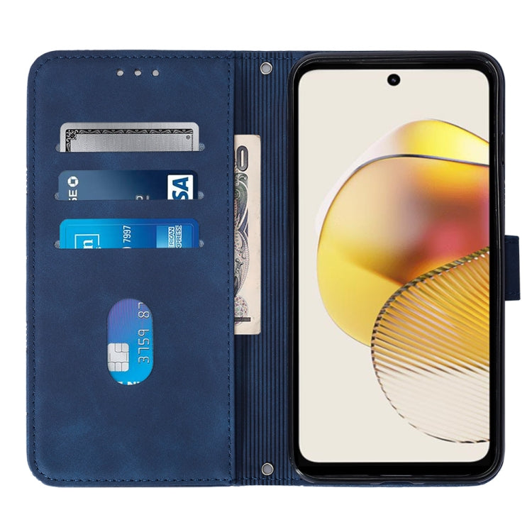 For Motorola Moto G73 Crossbody 3D Embossed Flip Leather Phone Case