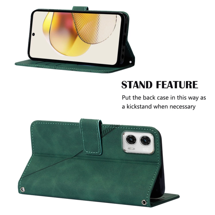 For Motorola Moto G73 Crossbody 3D Embossed Flip Leather Phone Case