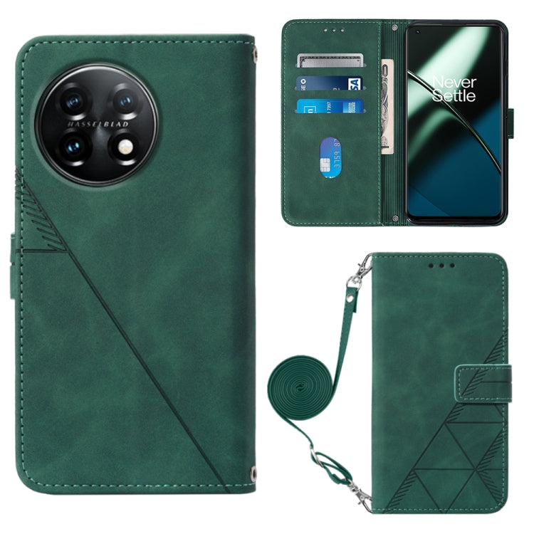 For OnePlus 11 Crossbody 3D Embossed Flip Leather Phone Case
