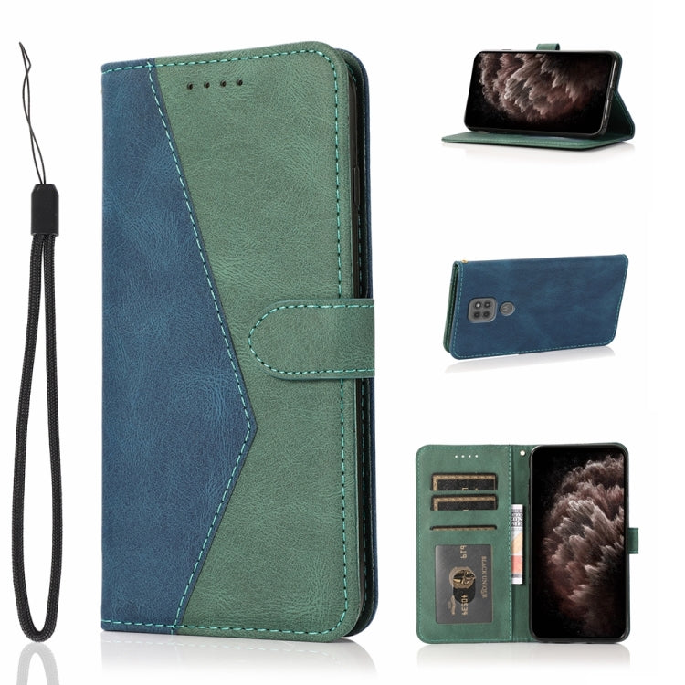 For Motorola Moto G9 / G9 Play / E7 Plus Dual-color Stitching Leather Phone Case