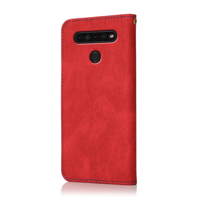 For LG K41S / K51S Dual-color Stitching Leather Phone Case