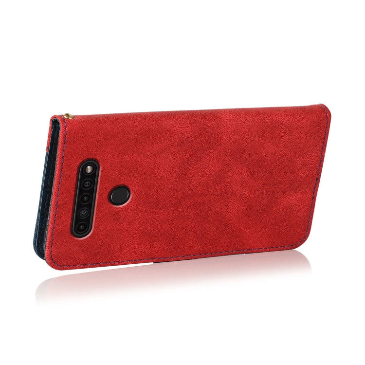 For LG K41S / K51S Dual-color Stitching Leather Phone Case