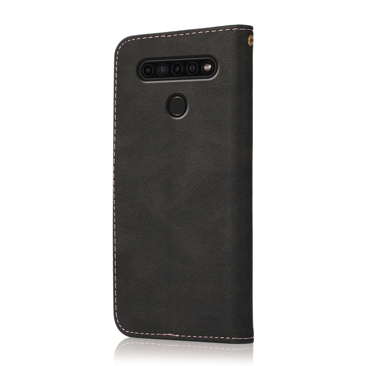 For LG K41S / K51S Dual-color Stitching Leather Phone Case