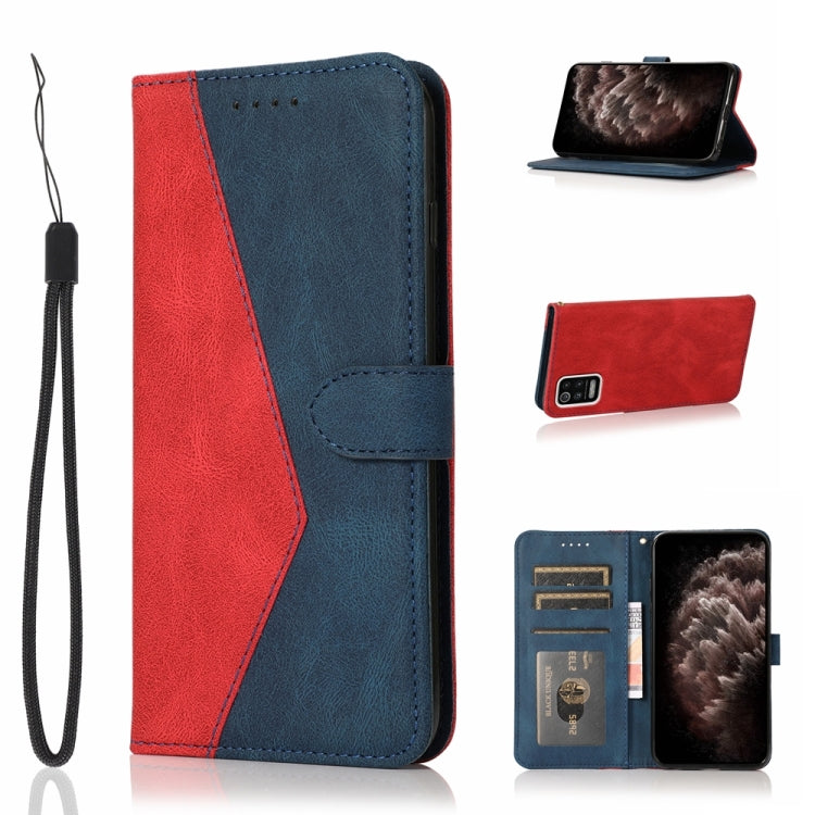 For LG K52 Dual-color Stitching Leather Phone Case