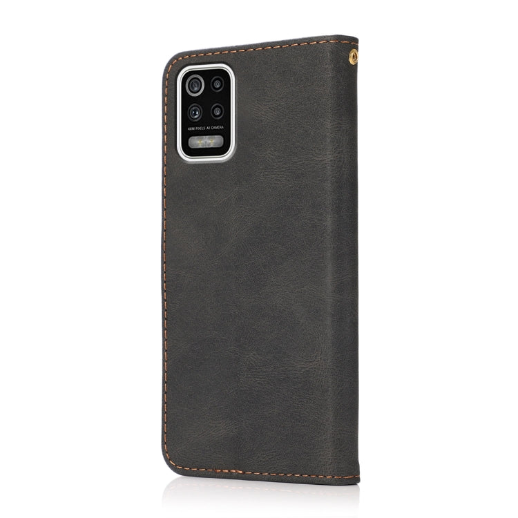 For LG K52 Dual-color Stitching Leather Phone Case