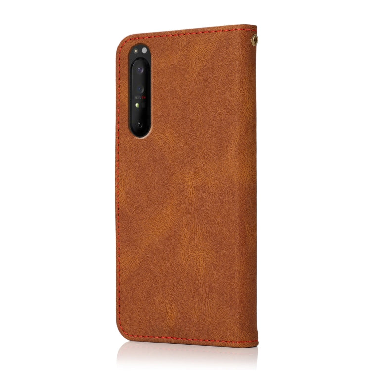 For Sony Xperia 5 III Dual-color Stitching Leather Phone Case