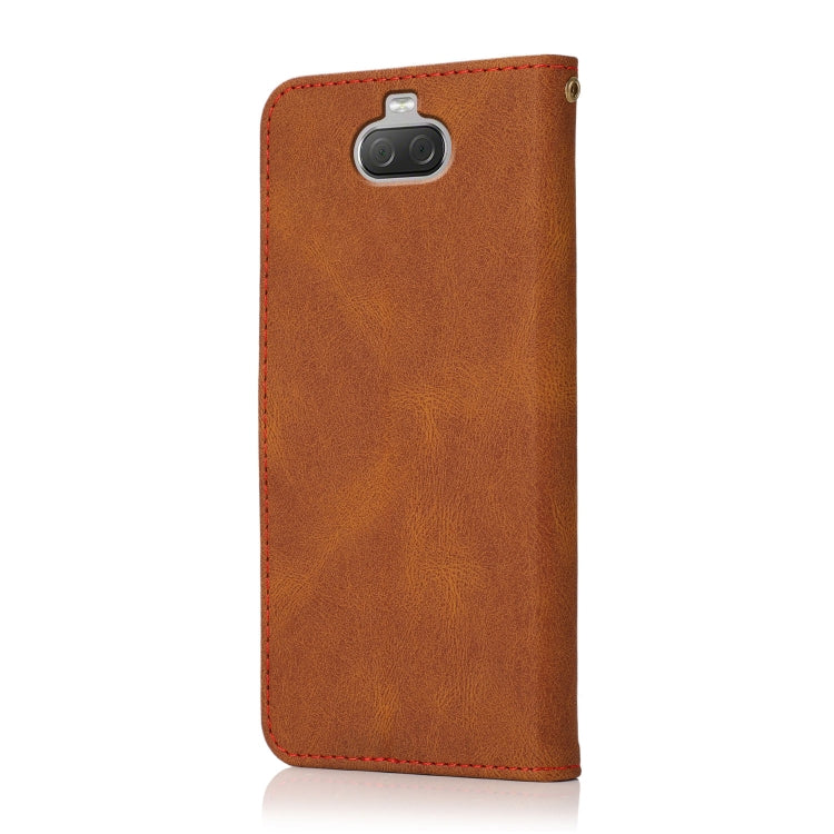 For Sony Xperia 10 Dual-color Stitching Leather Phone Case