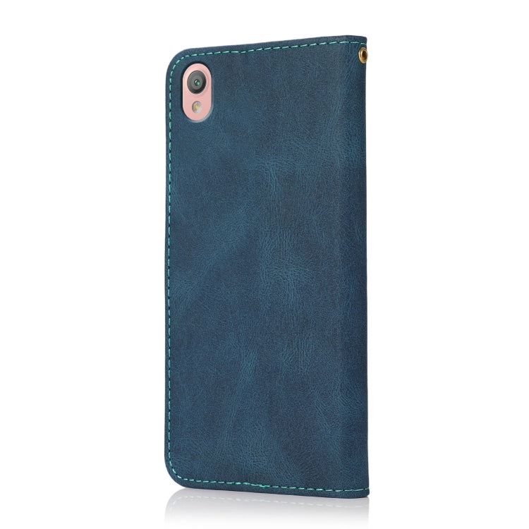 For Sony Xperia L1 Dual-color Stitching Leather Phone Case