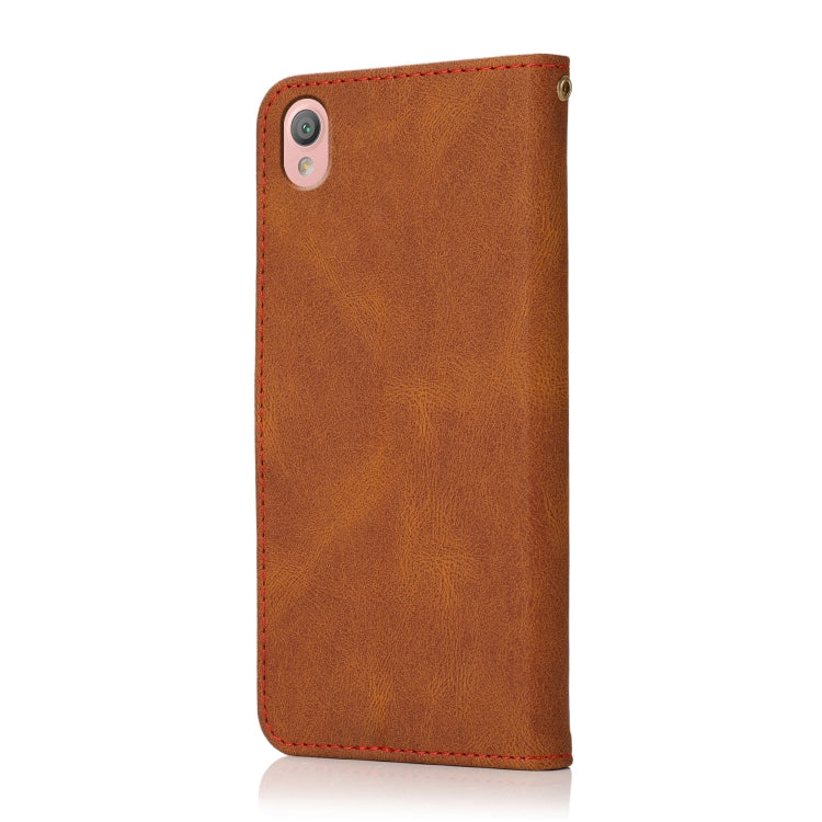 For Sony Xperia L1 Dual-color Stitching Leather Phone Case