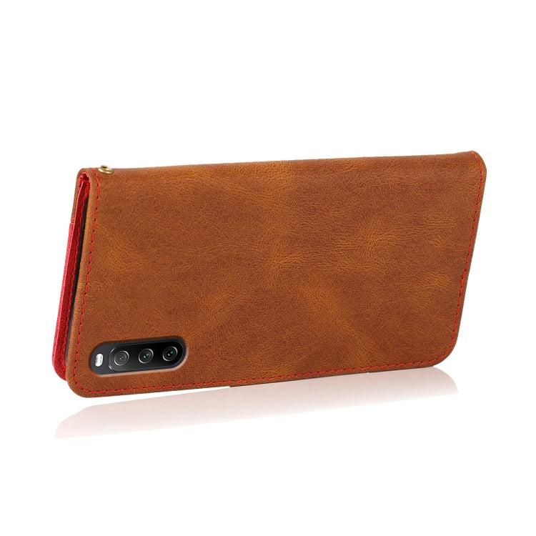 For Sony Xperia L4 Dual-color Stitching Leather Phone Case