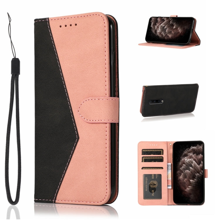 For OnePlus 7 Pro Dual-color Stitching Leather Phone Case