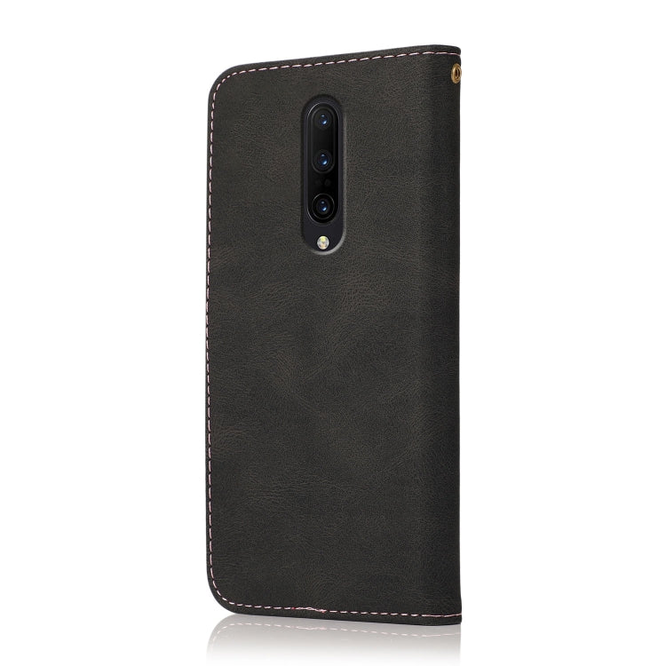 For OnePlus 7 Pro Dual-color Stitching Leather Phone Case