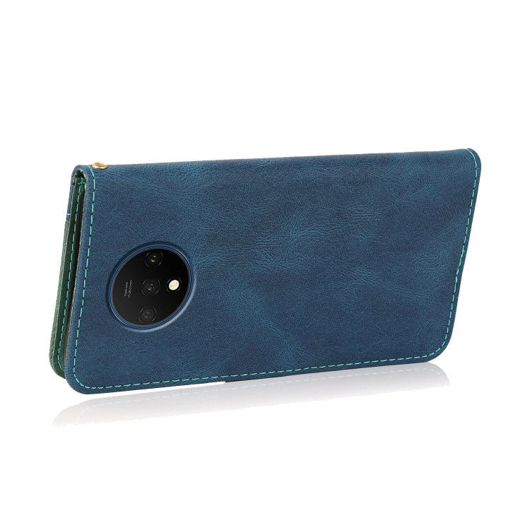 For OnePlus 7T Dual-color Stitching Leather Phone Case