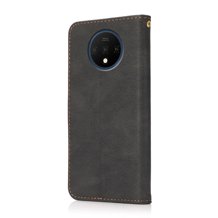 For OnePlus 7T Dual-color Stitching Leather Phone Case