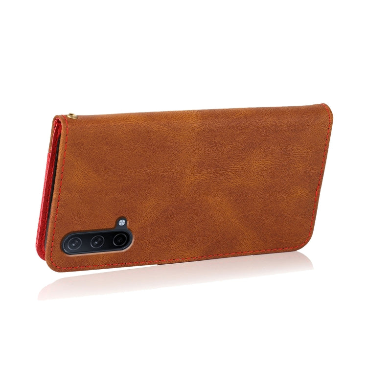 For OnePlus Nord CE 5G Dual-color Stitching Leather Phone Case