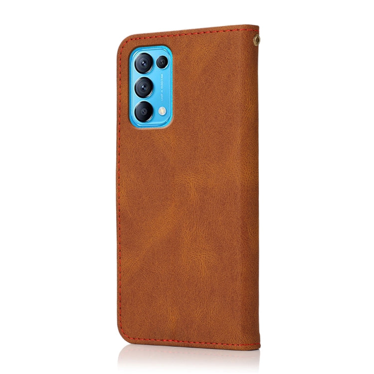 For OPPO Find X3 Lite Dual-color Stitching Leather Phone Case