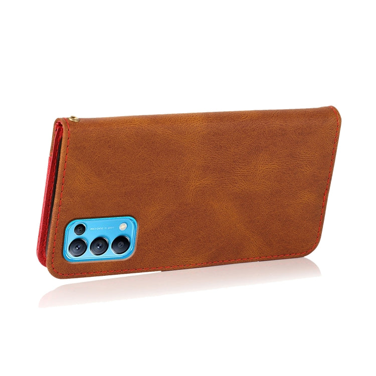 For OPPO Find X3 Lite Dual-color Stitching Leather Phone Case