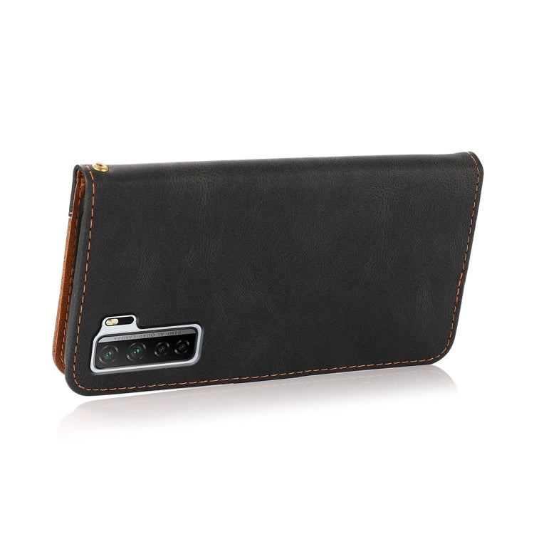 For Huawei P40 lite 5G Dual-color Stitching Leather Phone Case