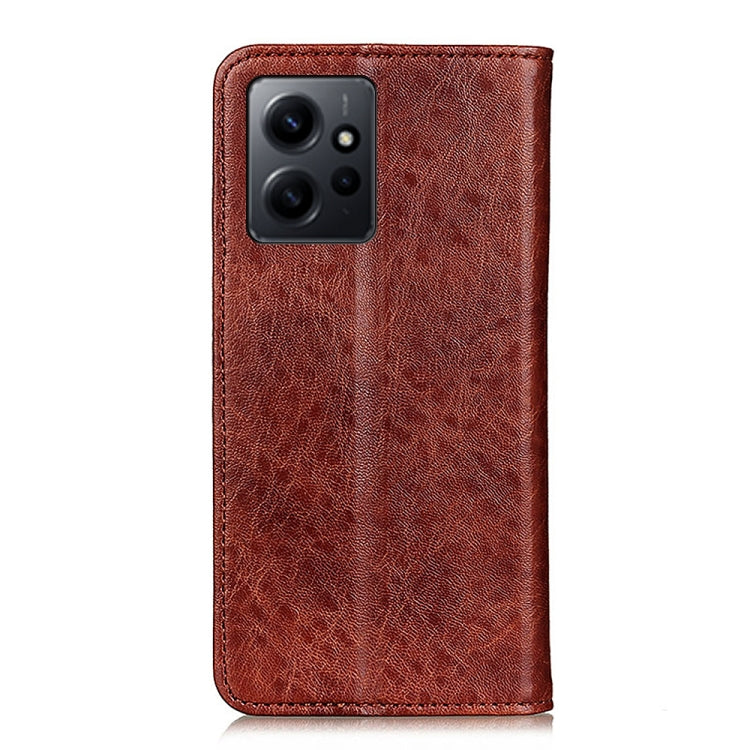 For Xiaomi Redmi Note 12 4G Global Magnetic Crazy Horse Texture Leather Phone Case