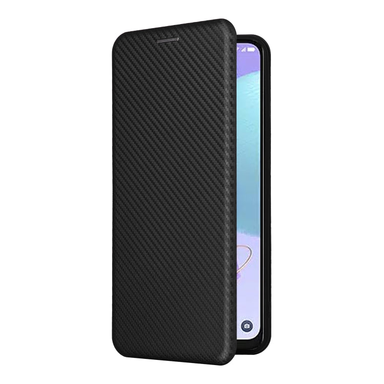For TCL 408 Carbon Fiber Texture Flip Leather Phone Case