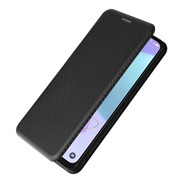 For TCL 408 Carbon Fiber Texture Flip Leather Phone Case