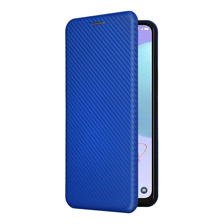 For TCL 408 Carbon Fiber Texture Flip Leather Phone Case