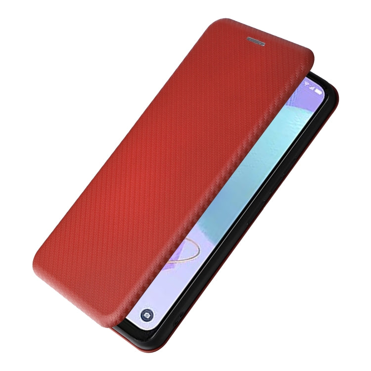 For TCL 408 Carbon Fiber Texture Flip Leather Phone Case
