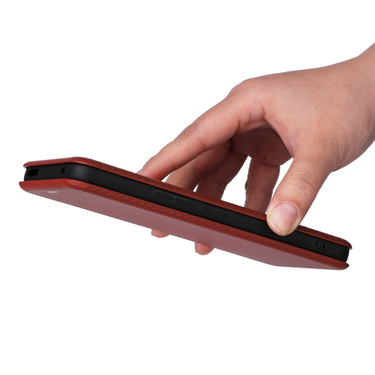 For TCL 408 Carbon Fiber Texture Flip Leather Phone Case