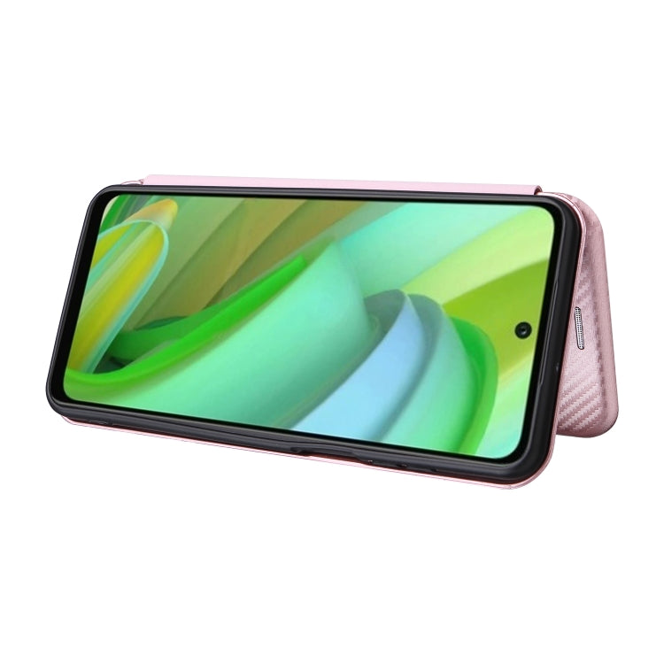 For Motorola Moto G Power 2023 Carbon Fiber Texture Flip Leather Phone Case