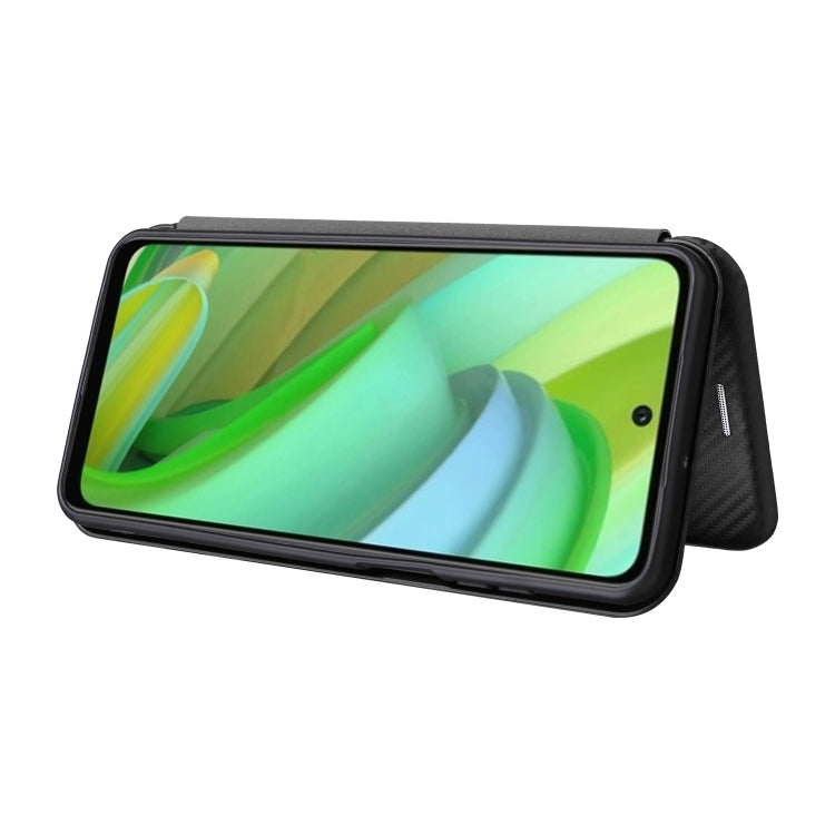 For Motorola Moto G Power 2023 Carbon Fiber Texture Flip Leather Phone Case