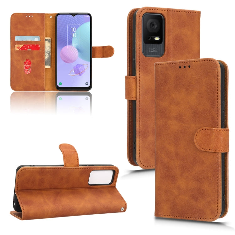 For TCL 408 Skin Feel Magnetic Flip Leather Phone Case