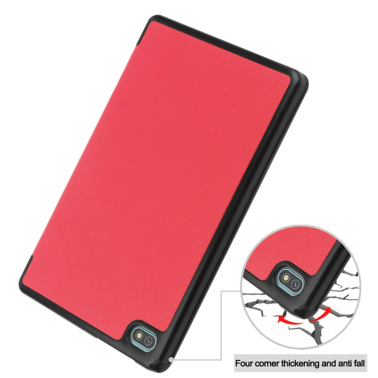 For Blackview Oscal Pad 10 Custer Pure Color 3-Fold Holder Smart Leather Tablet Case