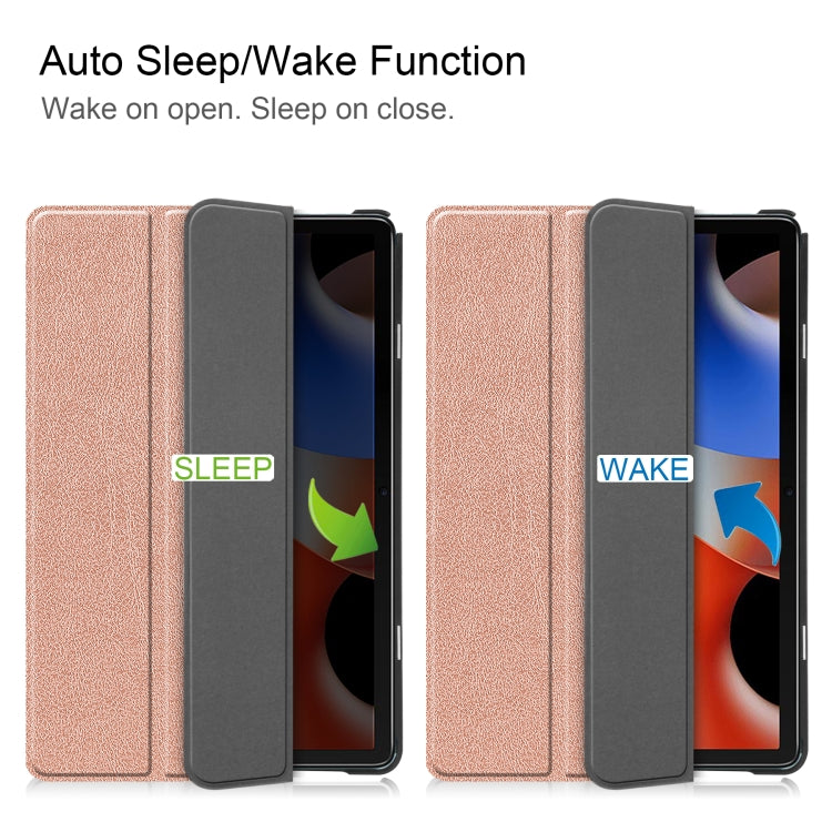 For Blackview Oscal Pad 10 Custer Pure Color 3-Fold Holder Smart Leather Tablet Case