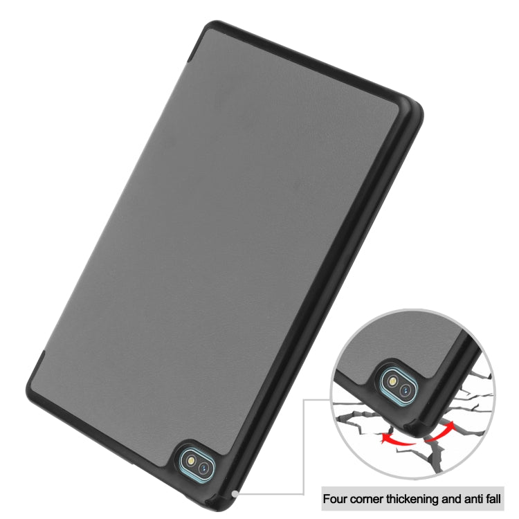 For Blackview Oscal Pad 10 Custer Pure Color 3-Fold Holder Smart Leather Tablet Case