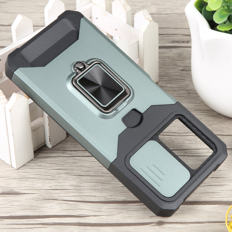 For Xiaomi Redmi Note 12 5G / Poco X5 Camera Shield Card Slot Phone Case with Ring Holder
