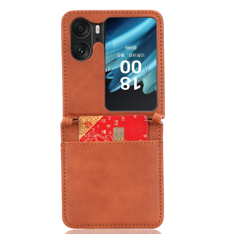 For OPPO Find N2 Flip Lambskin Leather Phone Case