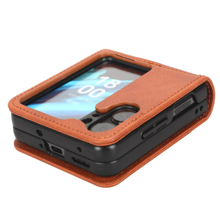 For OPPO Find N2 Flip Lambskin Leather Phone Case