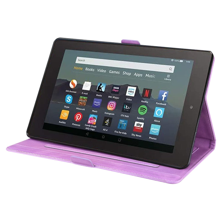 For Amazon Kindle Fire 7 2022 Love Butterfly Pattern Leather Tablet Case with Holder & Sleep