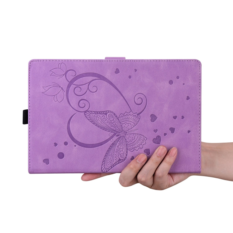 For Amazon Kindle Fire 7 2022 Love Butterfly Pattern Leather Tablet Case with Holder & Sleep