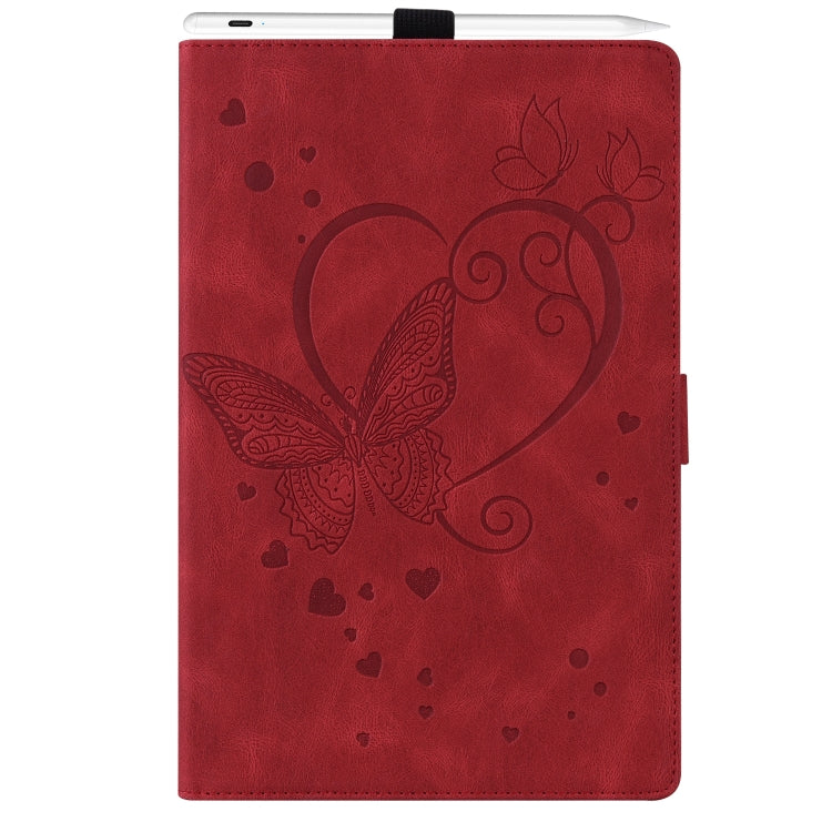 For Amazon Kindle Fire 7 2022 Love Butterfly Pattern Leather Tablet Case with Holder & Sleep