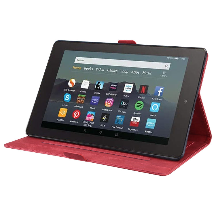 For Amazon Kindle Fire 7 2022 Love Butterfly Pattern Leather Tablet Case with Holder & Sleep