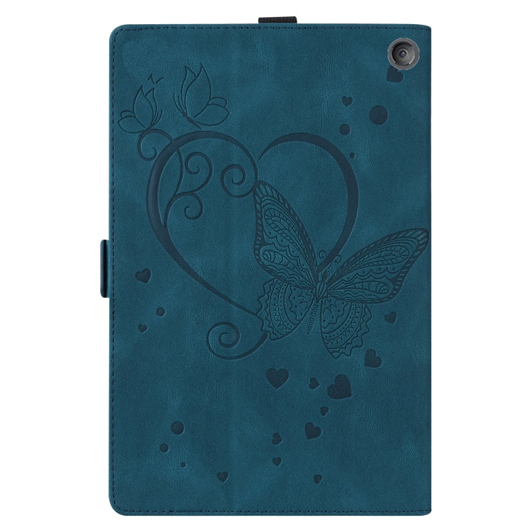 For Amazon Kindle Fire 7 2022 Love Butterfly Pattern Leather Tablet Case with Holder & Sleep