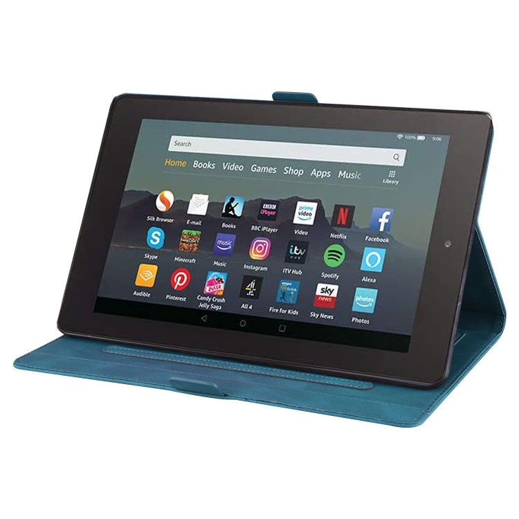 For Amazon Kindle Fire 7 2022 Love Butterfly Pattern Leather Tablet Case with Holder & Sleep