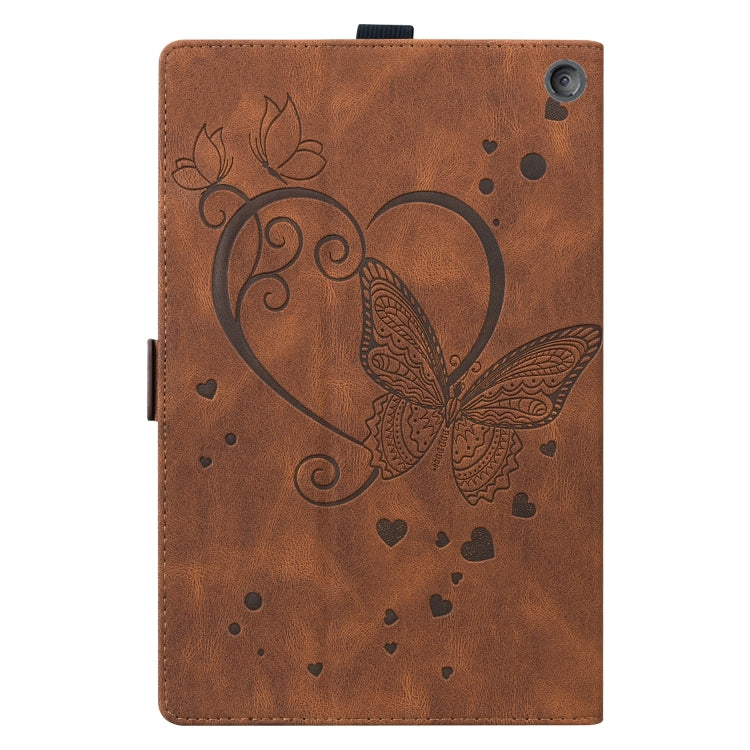 For Amazon Kindle Fire 7 2022 Love Butterfly Pattern Leather Tablet Case with Holder & Sleep