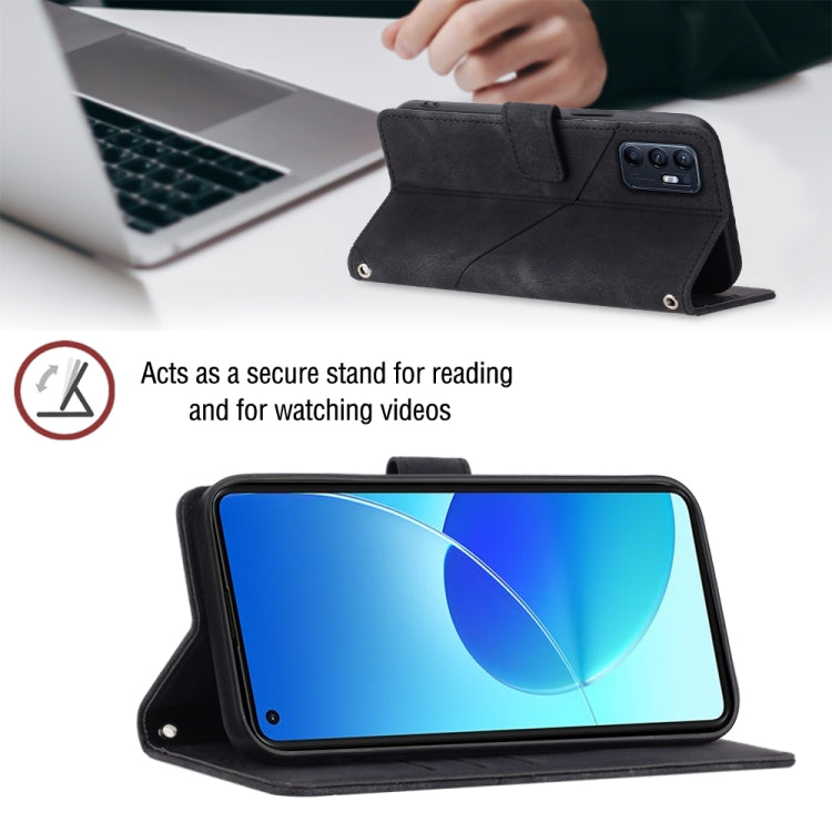 For OPPO Reno6 5G Skin-feel Embossed Leather Phone Case