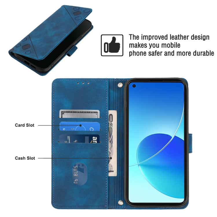 For OPPO Reno6 5G Skin-feel Embossed Leather Phone Case