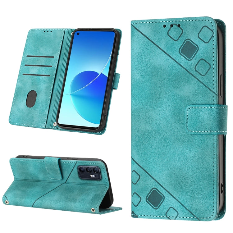 For OPPO Reno6 5G Skin-feel Embossed Leather Phone Case
